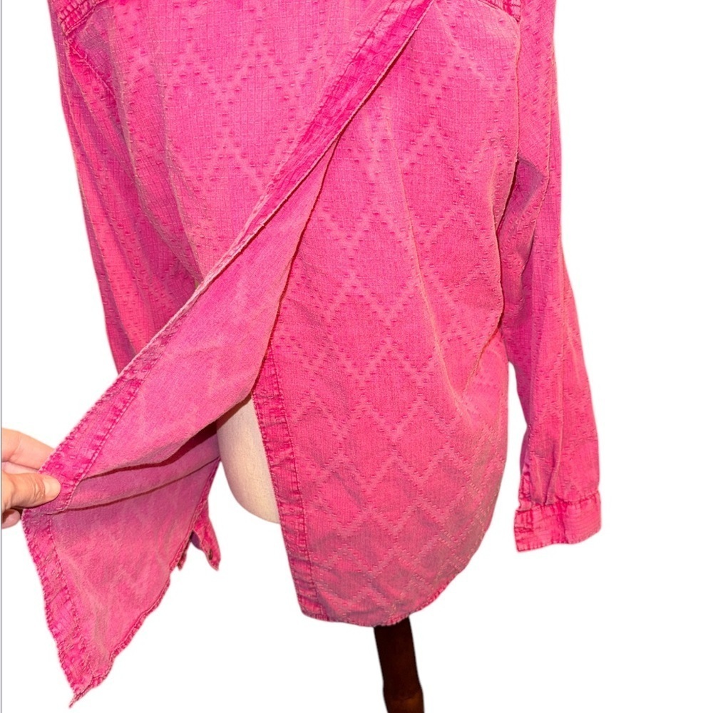 Anthropologie Maeve Pink Split Back Button Down Shirt - Picture 4 of 6